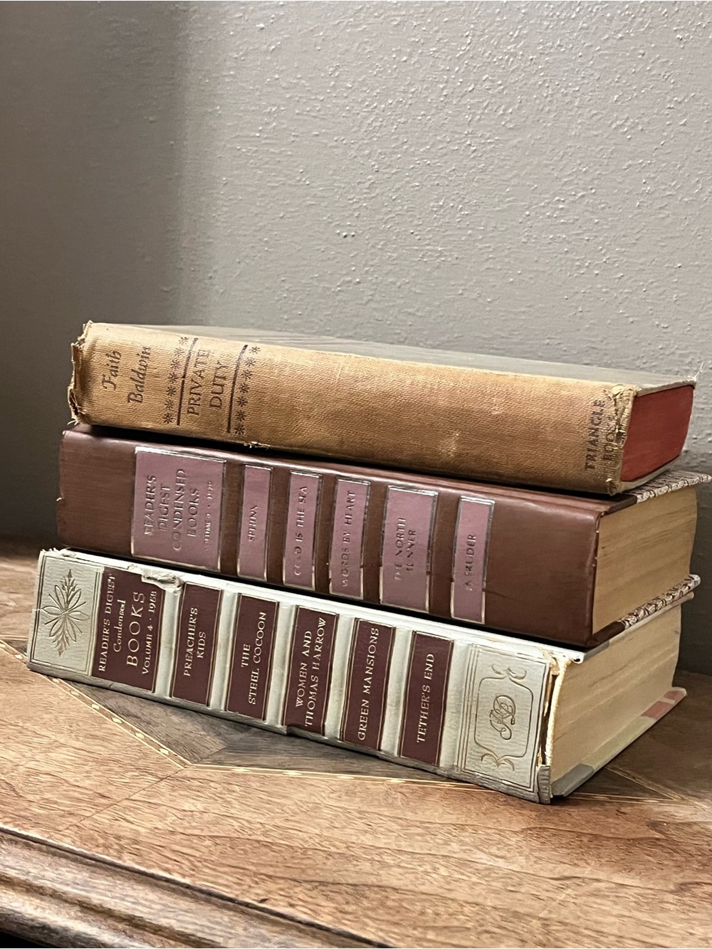 Vintage Tan and Brown Decorative Coffee Table Books
